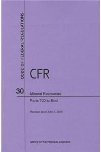 Code of Federal Regulations Title 30, Mineral Resources, Parts 700-End, 2014