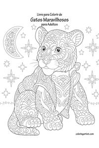 Livro para Colorir de Gatos Maravilhosos para Adultos