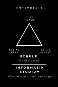 Notizbuch Gute Noten Sozial Leben Genug Schlaf Schule Wähle Zwei Informatik