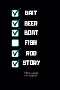 Fishing log book check list cover