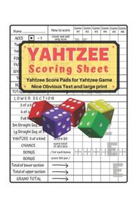 Yahtzee Scoring Sheet