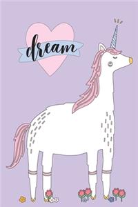 Dream Unicorn Lined Journal, 6 x 9, 120 pages