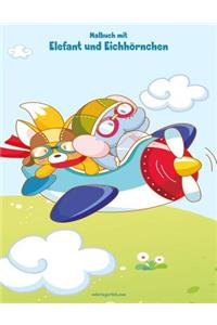 Malbuch mit Elefant und Eichhörnchen 1