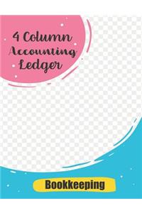 4 Column Accounting Ledger Bookkeeping