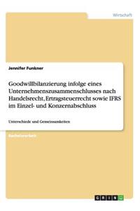 Goodwillbilanzierung infolge eines Unternehmenszusammenschlusses nach Handelsrecht, Ertragsteuerrecht sowie IFRS im Einzel- und Konzernabschluss