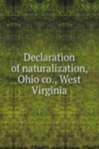 Declaration of naturalization, Ohio co., West Virginia