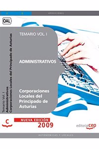 Administrativos Corporaciones Locales del Principado de Asturias. Temario Vol. I.
