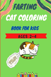 Farting cat coloring book for kids ages 2-4