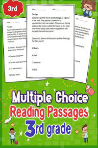 Multiple Choice Reading Passages 3rd Grade