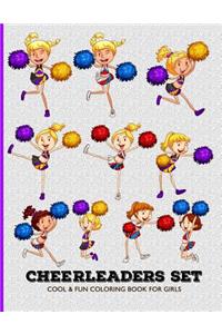 Cheerleaders Set Cool & Fun Coloring Book For Girls