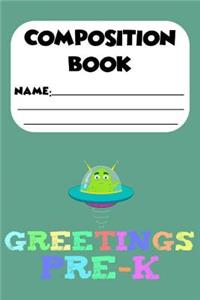 Composition Book Greetings Pre-K