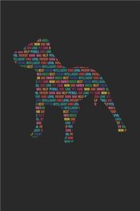 Pitbull Journal - Pitbull Notebook 'Word Cloud' - Gift for Pitbull Lovers
