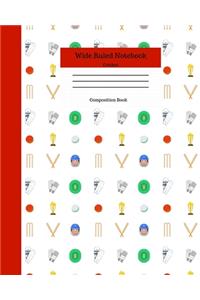 Wide Ruled Notebook Cricket Composition Book