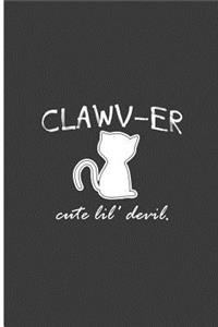 Clawver Cute lil' Devil: Cute Cat Perfect Lined Notebook/Journal (6x9)