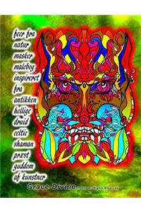 feer fra natur masker malebog inspireret fra antikken hellige druid celtic shaman præst guddom af kunstner Grace Divine