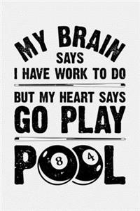 My Brain Says I Have Work To Do But My Heart Says Go Play Pool 84