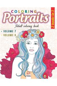 Coloring portraits - 2 books in 1