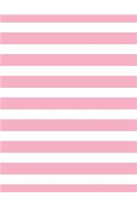 Stripes - Pale Pink 101 - Lined Notebook With Margins 8.5x11