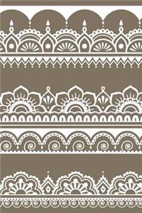 Indian Design Notebook: Taupe: Notebook 6 X 9: Notebook 250 Pages