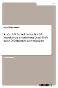 Strafrechtliche Sanktionen. Der Fall Metzelder als Beispiel einer Quasi-Strafe durch Öffentlichkeit des Verfahrens?