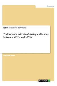 Performance criteria of strategic alliances between MNCs and NPOs