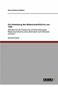 Entstehung der Weltwirtschaftskrise von 1929