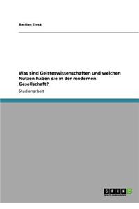 Was sind Geisteswissenschaften und welchen Nutzen haben sie in der modernen Gesellschaft?