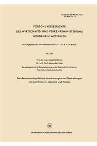 Berufsnachwuchspolitische Anschauungen Und Bestrebungen Von Lehrfirmen in Industrie Und Handel