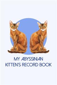 My Abyssinian Kitten's Record Book