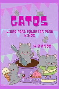 Libro para colorear de gatos para niños de 4 a 8 años