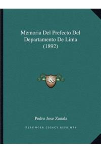 Memoria del Prefecto del Departamento de Lima (1892)