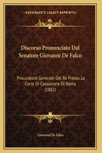 Discorso Pronunciato Dal Senatore Giovanni De Falco
