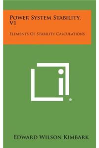 Power System Stability, V1