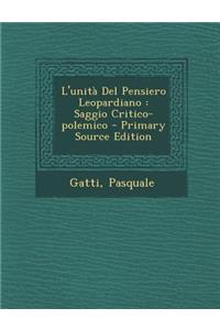 L'Unita del Pensiero Leopardiano