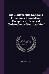 Dei Gloriam Iuris Naturalis Principium Omni Maius Exceptione ... Vincicat Christophorus Henricus Wolf