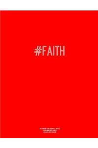 Notebook for Cornell Notes, 120 Numbered Pages, #FAITH, Red Cover