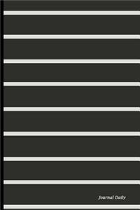 Journal Daily: Minimalist Black and White Lines, Lined Blank Journal Book, 6 X 9, 150 Pages, Paperback,6