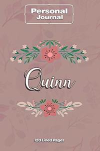 Quinn Notebook Journal Personal Diary Personalized Name 120 pages Lined (6x9 inches) (15x23cm)
