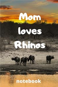 Mom loves rhinos notebook