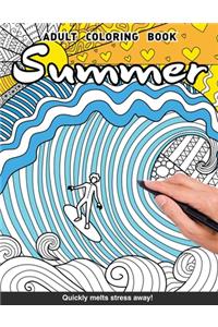 Summer Adults Coloring Book