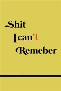 Shit I Cant Remember Notebook simple for password and log ID