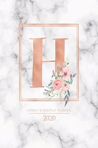 Weekly & Monthly Planner 2020 H