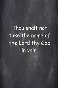 2020 Weekly Planner Religious 2nd Commandment Chalkboard Style