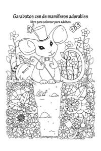 Garabatos zen de mamiferos adorables libro para colorear para adultos