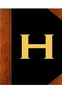 Monogram H Personalized School Composition Book Vintage Style 130 Pages