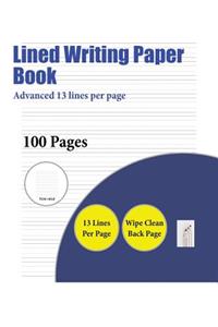 Lined Writing Paper Book (Advanced 13 lines per page)