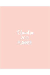 Claudia 2019 Planner: Calendar with Daily Task Checklist, Organizer, Journal Notebook and Initial Name on Plain Color Cover (Jan Through Dec), Claudia 2019 Planner