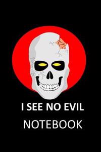 I See No Evil: 6x9 Notebook/Journal 120 Blank Lined Page Book. This Journal Can Be Used as a Diary, School Notebook, Personal Journal or Gift for Friend or Family 