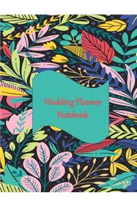 Wedding Planner Notebook: Large Size - Ultimate Planning Helper - Essential Checklists - Aide Memoir Sheets - Monthly/Weekly Reminders - Jungle Leaves on Black Cover