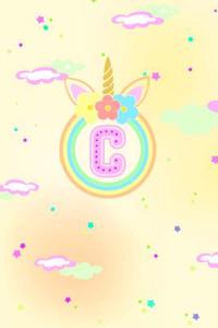 Unicorn Horn Monogram Journal - Letter C